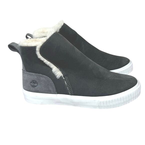 Timberland Women’s Skyla Bay Leather Suede Dark Gray Pull On Boot Size 6.5 - Picture 1 of 12